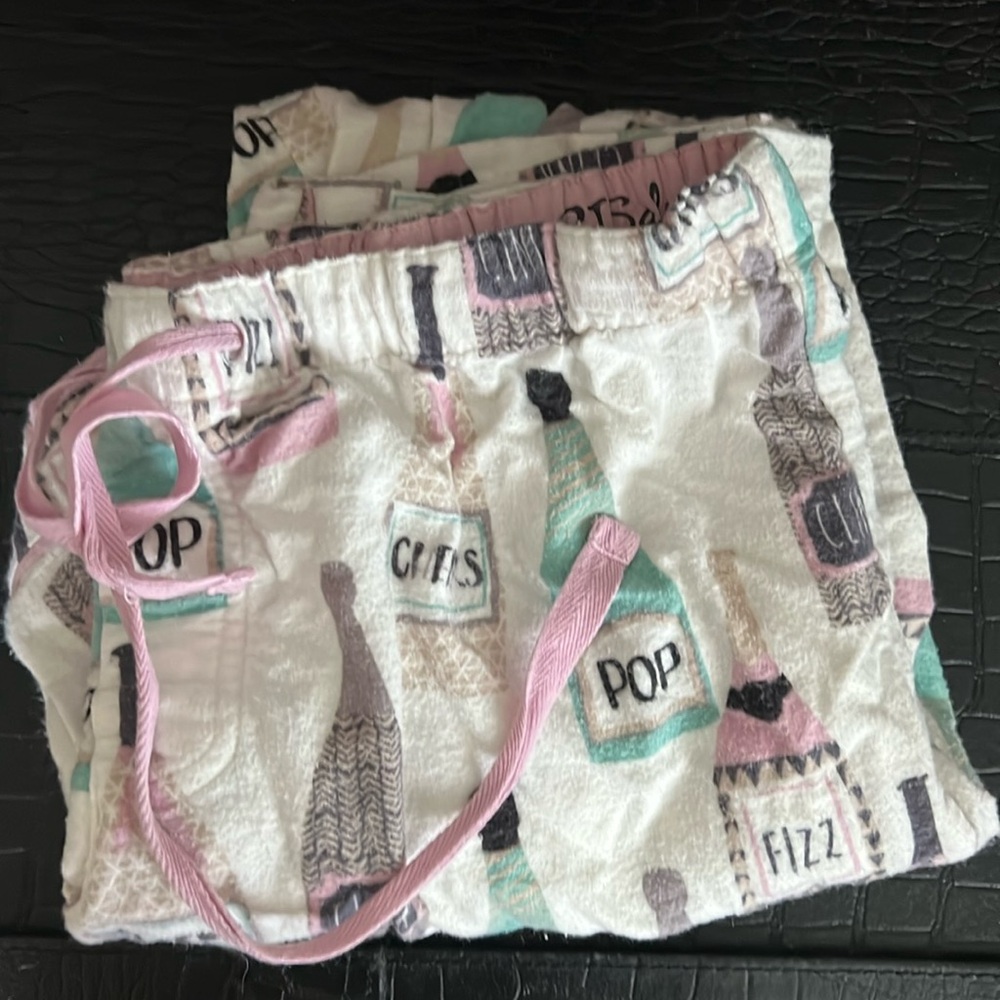 Pj salvage pop champagne flannel pajama pants small